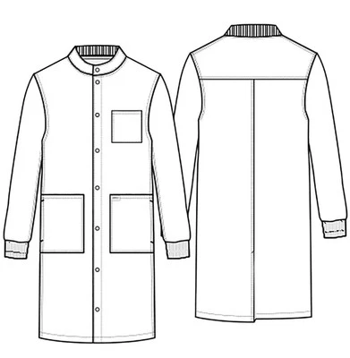 Dickies Men & Women Unisex Scrubs Lab Coat 43" Snap Front GD360 Size XS White - Image 1 of 4