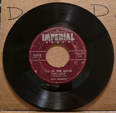 Fats Domino: I'm Walkin'/I'm In The Mood For Love - 45rpm Imperial Record VG - Image 1 of 2