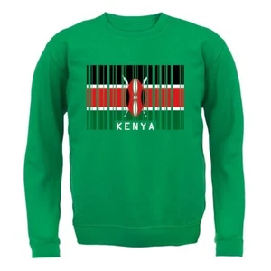 Kenya Barcode Style Flag - Kids Hoodie / Sweater - Kenyan Country Flags Nairobi - Picture 1 of 18