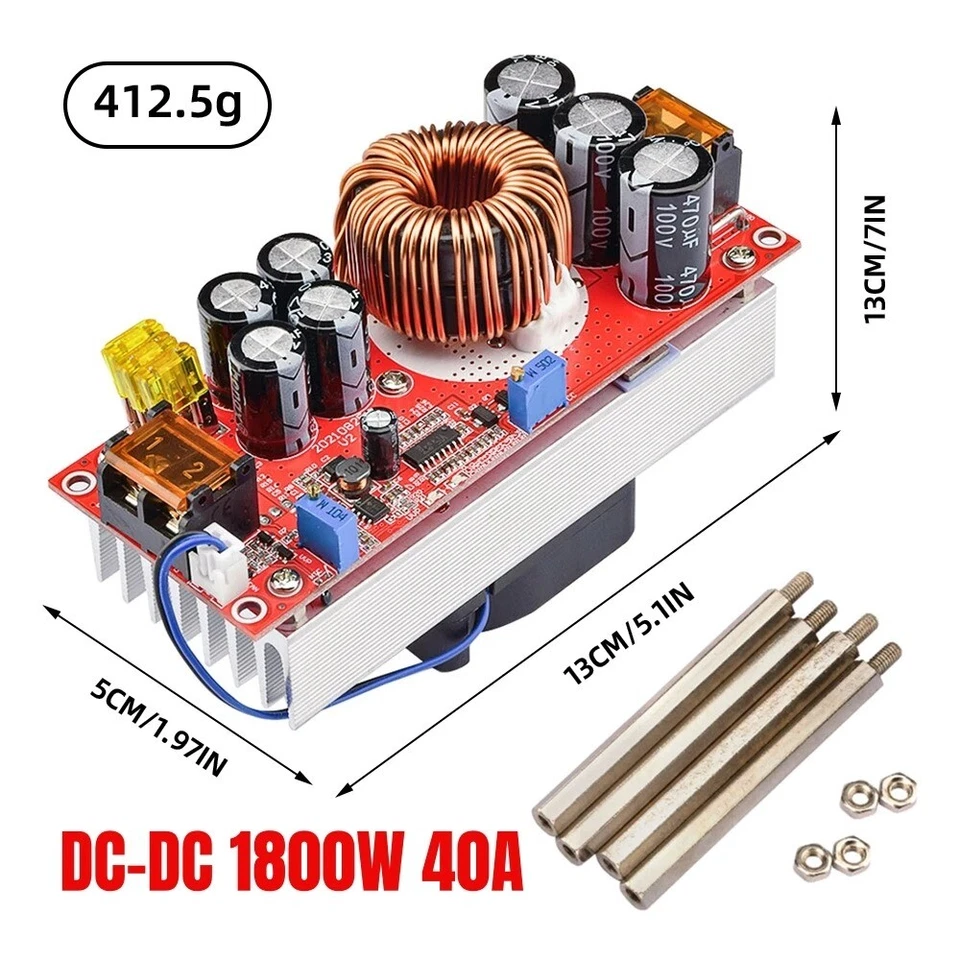Módulo de fonte de alimentação 1800W 40A DC-DC Boost Converter Step Up 10-60V a 12-90V - Imagem 1 de 4