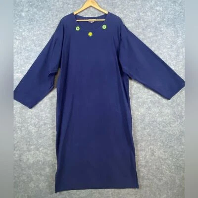 Alejandro Julian Lagenlook Vintage Dress Size L Blue Maxi Long Sleeve Oversized - Image 1 of 4