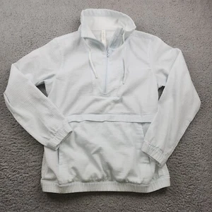 Lululemon Pack Light Pullover Womens 4 Small Seersucker Blue Jacket Ribbed Zip - Picture 1 of 12