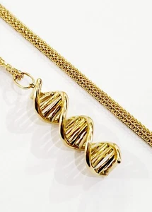 Collana con pendente DNA Oro Giallo 18kt-750 Made In Italy - Imagen 1 de 13