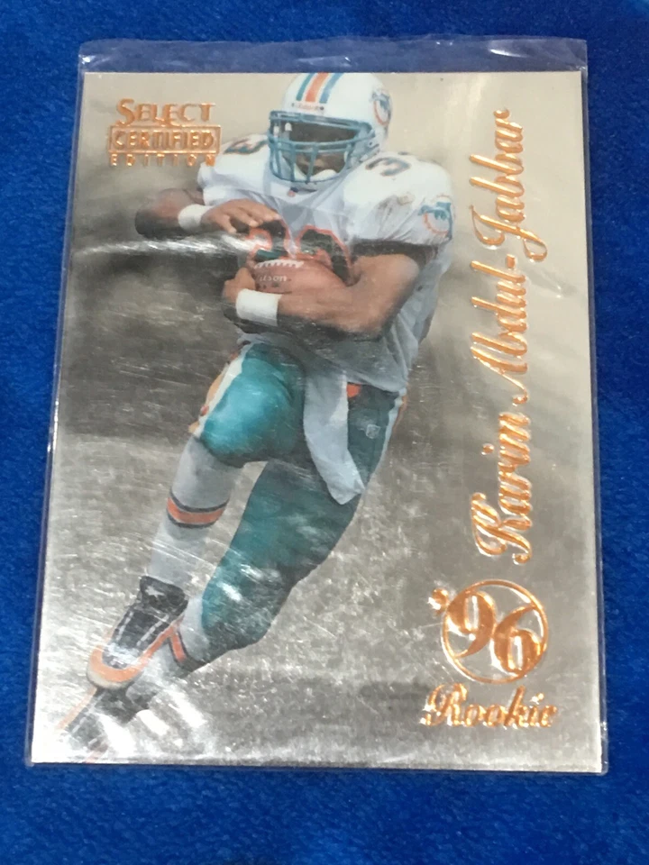 1996 SELECT CERTIFIED FOOTBALL #90 KARIM ABDUL-JABBAR ROOKIE - EXCELLENT- - Image 1 of 1
