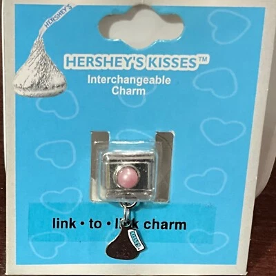 Dije italiano de 9 mm enlace a enlace Hersheys beso tono plateado Foto 1 de 2