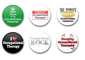 INSIGNIAS BOTÓN TERAPEUTA OCUPACIONAL 25mm 1" PULGADAS x6 - Imagen 1 de 1
