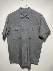 Patagonia Pearl Snap Hemd Herren mittelblau Knopf Kurzarm Stretch - Bild 1 von 5