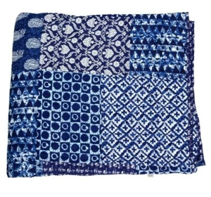 Handmade Cotton Cozy KIng Size 210 x 265 Patchwork Spring/Summer/Autumn Quilt  - Picture 1 of 9