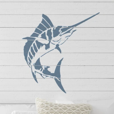 IDEAL STENCILS Swordfish Wandkunst Schablone Nautisch Decor- See Kreatur Groß Malen Schablone