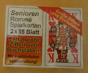 Senioren Romme, Kartenspiel, 2x 55 Blatt, Canasta, extra große Zahlen u. Buchsta - Bild 1 von 3