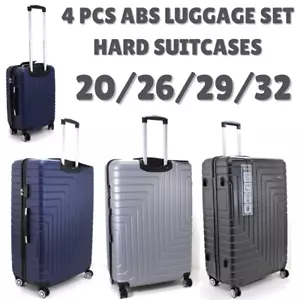 4-teiliger Roll Hartschalenkoffer Reise ABS Handgepäck Trolley leichter Koffer - Bild 1 von 24