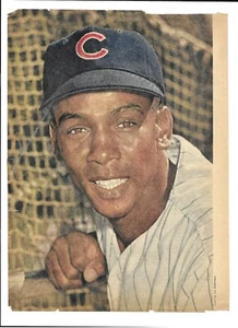 Chicago Cubs ERNIE BANKS FOTO revista imagen década de 1960 foto de béisbol #1 - Imagen 1 de 1