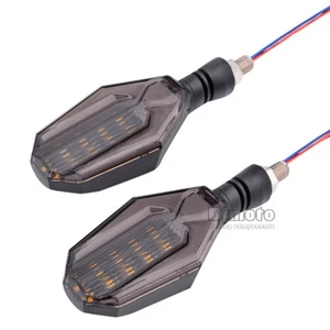 2PCS Universal Motorcycle LED Turn Signal Amber Blue Light Indicator M10 12V - Bild 1 von 12