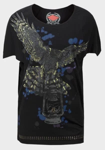 lee cooper black baggy top with impresion of eagle, size M absolutely stunning,  - Picture 1 of 2