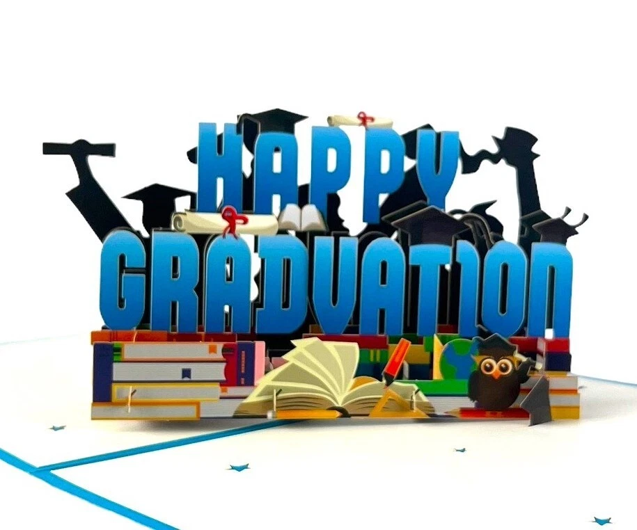 BC Worldwide Ltd 3D pop up card Owl Happy Graduation Hats Off Congratulations - Image 1 of 4