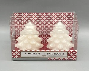 Velas de cera LED Flamelss blanco brillo forma árbol de Navidad paquete de 2 NUEVO brillo - Imagen 1 de 8