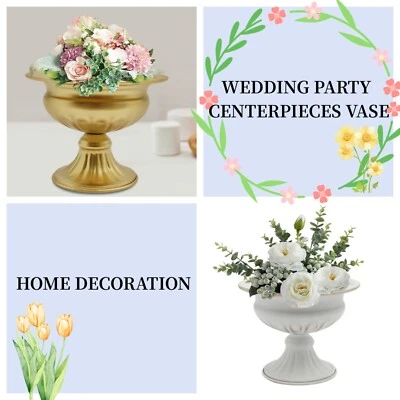 10 peças vaso de ouro brilhante trompete vaso floral peça central mesa de jantar casamento - Imagem 1 de 4