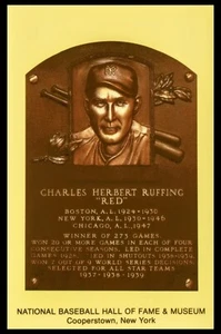 Red Ruffing Gold Hall of Fame Plaque Postcard - Picture 1 of 2