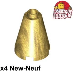 Lego 4X Cone 2X2X2 Completely Open Stud Or Gold/Pearl Gold 3942C New - Picture 1 of 1