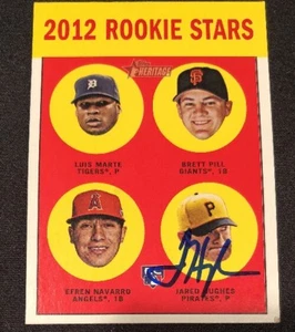 Jared Hughes Rookie Signed Auto Autographed 2012 Topps Heritage Card #169 ~ COA - Picture 1 of 5