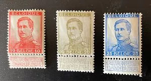 3 Belgium Stamps From 1912: 94, 104, 105 - Picture 1 of 5