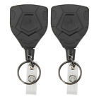 2PCS Rope Key Buckle High Elasticity Stainless Steel Wear Resistant Retracta~