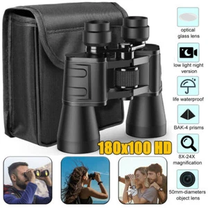 180x100 HD Military Zoom Powerful Binoculars Day/Low Night Optics & - Picture 1 of 14