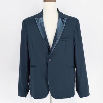 Abrigo deportivo Blazer Jay Walker para hombre azul marino terciopelo clásico chaqueta de comedor talla XL Foto 1 de 4