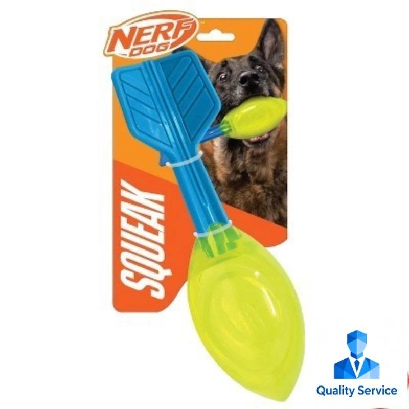 Juguete interactivo para perros NERF 12" TPR Squeak Vortex - verde/azul Foto 1 de 4