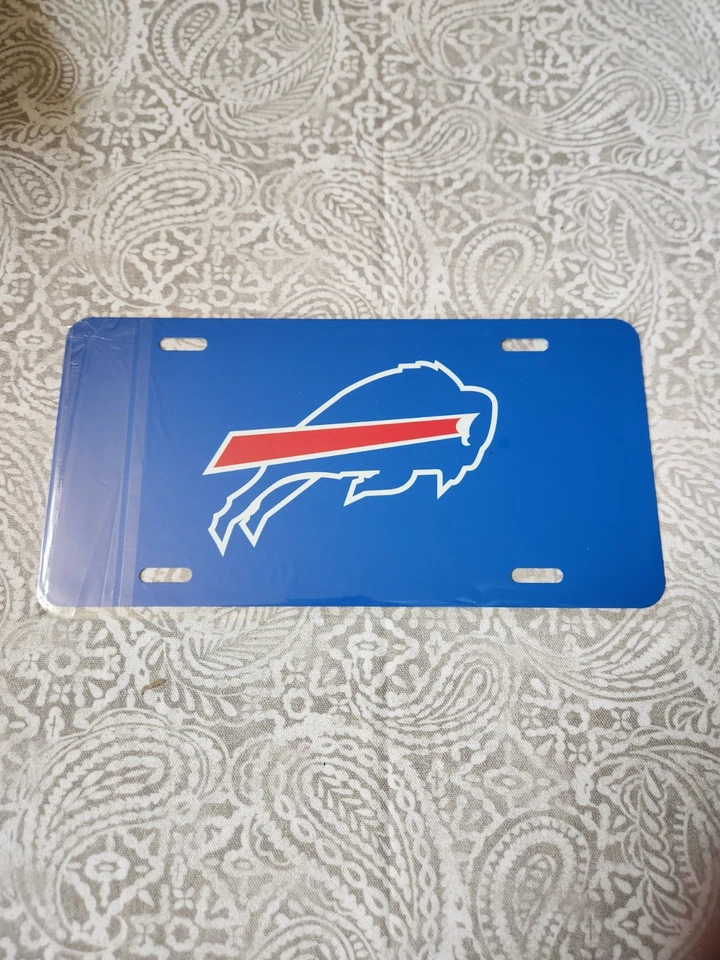 Etiqueta de matrícula de metal de novedad de fútbol americano Buffalo Bills 6x12 pulgadas Foto 1 de 1