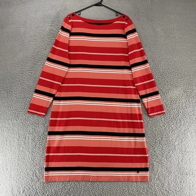 Vestido Brooks Brothers para mujer XL rojo a rayas cambio hasta la rodilla oficina trabajo carrera Foto 1 de 4