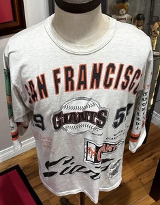 Vintage San Francisco Giants 1954 World Champions Long Gone 3/4 Sleeve Shirt Lg - Picture 1 of 11