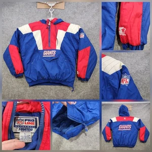 VTG 90s New York Giants Starter NFL Pro Line Mens L Large Puffer Pullover Jacket - Picture 1 of 21