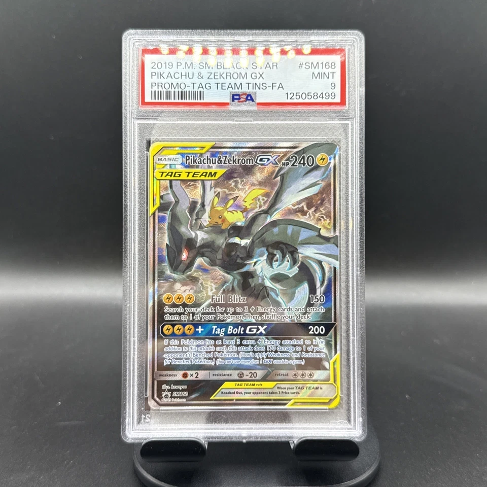 Pokemon TCG Pikachu & Zekrom GX SM168 SM Promo - PSA 9 Mint - Image 1 of 2
