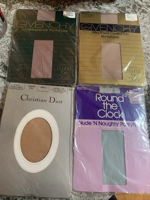 Винтажные колготки Christian Dior Givenchy Round The Click Nude Naughty лот из 4 - Изображение 1 из 4