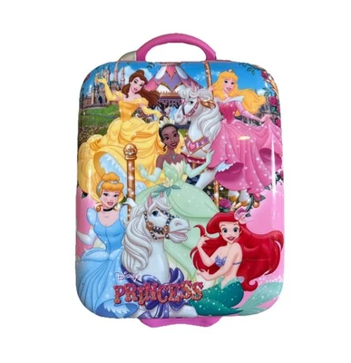 Disney Parks Princess Hardshell Carry-On Rolling Suitcase Pink Ariel Belle 16” - Image 1 of 4