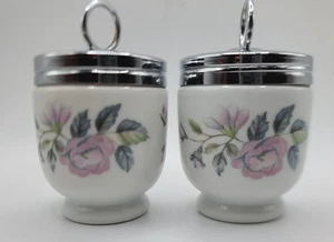 Vintage Royal Worcester Egg Coddler June Garland Type 9 Rose Violet Standard x2 - Picture 1 of 16