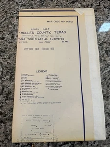 Mullen County Texas South Half Edgar Tobin Luftaufnahmen Karte Öl Gas Brunnen - Bild 1 von 13