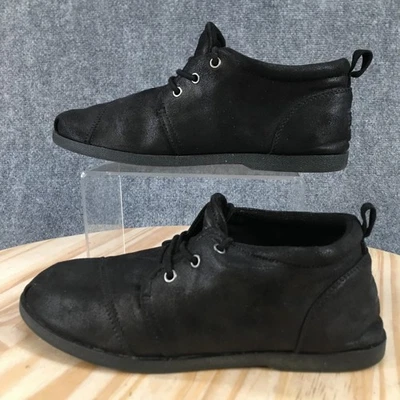 Skechers BOBS Boots Womens 8.5 Lace Up Ankle Bootie Flats 33375 Black Fabric - Image 1 of 4