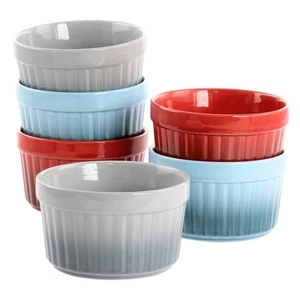 Crockpot Thornburg 6 Piece 12 Ounce Round Stoneware Ramekin Set in Assorted Colo - Picture 1 of 1