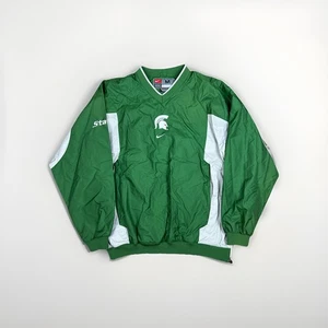 Cortavientos vintage Nike Team Michigan State cuello en V centro Swoosh talla mediana Y2K - Imagen 1 de 10