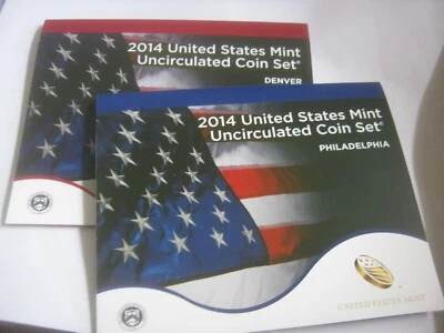 2014 US Mint Philadelphia "P" & Denver "D" Uncirculated Mint Sets, 28 Coins - Image 1 of 4