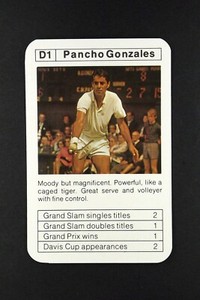 1 x card of Trump Ace Tennis - Pancho Gonzales - T75