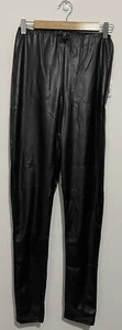 Pretty Little Thing Size 12 Women’s Shiny Black Pants Jeans Skinny Elastic Waist - Bild 1 von 13