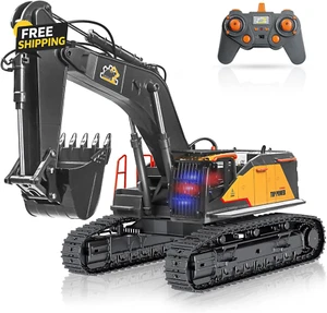 22 Channel Remote Control Excavator, 1/14 Scale RC Excavator Metal Shovel Indepe - Picture 1 of 12