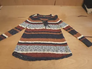 NATURAL Reflections Women’s Sweater Tunic Stripes Size XXl, Tie Accent, Comfort - Picture 1 of 13