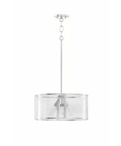 Fifth and Main Lighting Oxygen 3-light Brushed Nickel Pendant Clear Glass - Picture 1 of 2