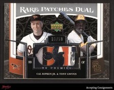 2007 Upper Deck Premier Rare Patches Cal Ripken Jr & Tony Gwynn PATCH 33/50