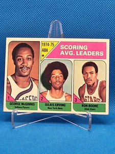 1975-76 Topps - League Leaders Julius Erving, George McGinnis, Ron Boone #221 - Bild 1 von 2