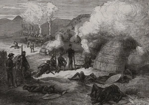 Burning of Kreli's Kraal. South Africa 1877 old antique vintage print picture - Picture 1 of 1